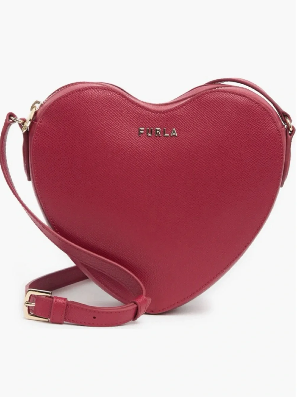 Furla Red Leather Lillie Heart Bag